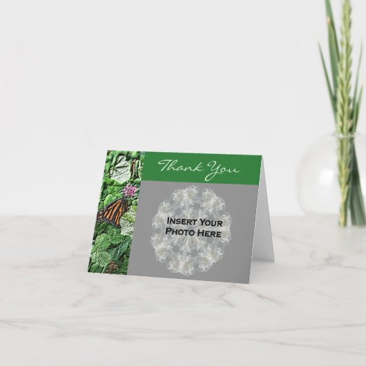 Vlinder Kunst Persoonlijke Foto Bedankkaart (Voorkant)