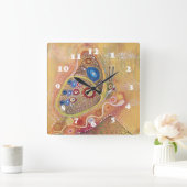 Vlinder kunst schilderij vierkante muur klok (Huis)