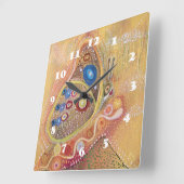 Vlinder kunst schilderij vierkante muur klok (Hoek)