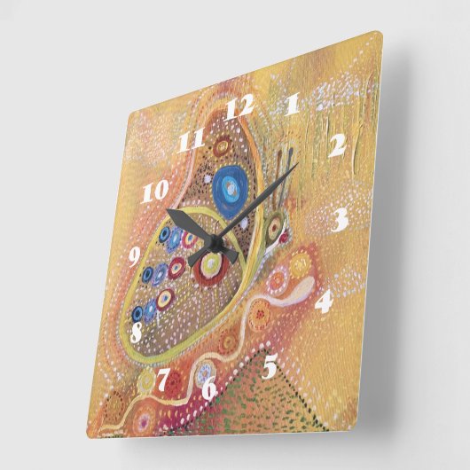 Vlinder kunst schilderij vierkante muur klok (Hoek)