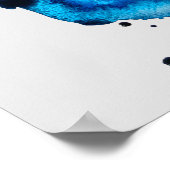 Vlinder kunst waterverf blauw poster (Hoek)