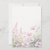 vlinder kus roze wilde bloemen baby meisje douche kaart (Achterkant)