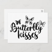 Vlinder Kusjes Vlinders Zwart Wit Bruiloft Briefkaart (Voorkant / Achterkant)