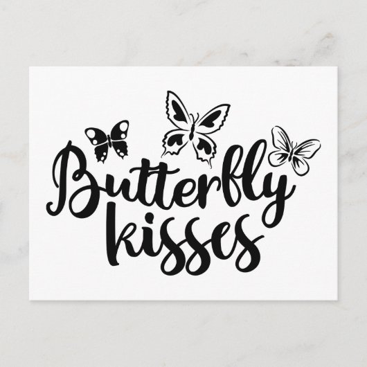 Vlinder Kusjes Vlinders Zwart Wit Trouwdag Briefkaart (Voorkant)