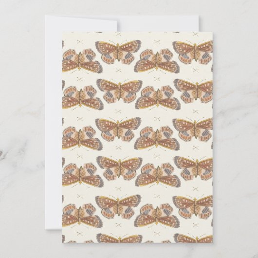 vlinder kussen boho baby meisje douche uitnodiging (Achterkant)