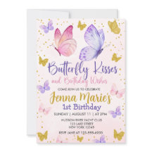 VLINDER KUSSEN ROZE & PAARSE 1E VERJAARDAG