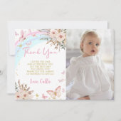 vlinder kussen verjaardag foto dank u kaart (Voorkant)