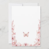 vlinder kussen verjaardag roze vlinder partij kaart (Achterkant)