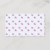 Vlinder kust Paarse Baby shower Informatiekaartje (Achterkant)