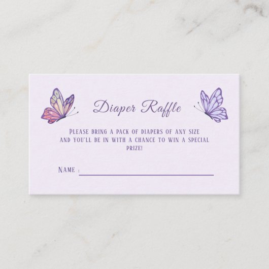 Vlinder kust Paarse Baby shower Informatiekaartje (Voorkant)