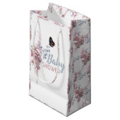 Vlinder laat elegant Baby shower achter Klein Cadeauzakje (Voorkant Gekanteld)