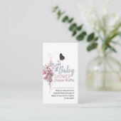 Vlinder laat elegante Baby showers luierreling ach Informatiekaartje (Staand voorkant)