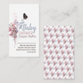 Vlinder laat elegante Baby showers luierreling ach Informatiekaartje (Voorkant / Achterkant)