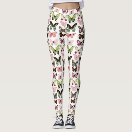 Vlinder Land Patroon Leggings (Voorkant)