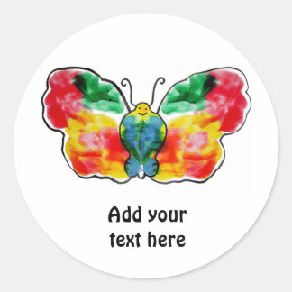 Vlinder - landschap sjabloon ontwerp ronde sticker