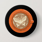 Vlinder Latte Ronde Button 7,6 Cm (Voorkant)