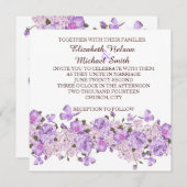 vlinder lavendel bloementuin bruiloft uitnodigen kaart (Voorkant / Achterkant)