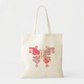 Vlinder Lavendel Kimono Patroon Tote Bag (Voorkant)