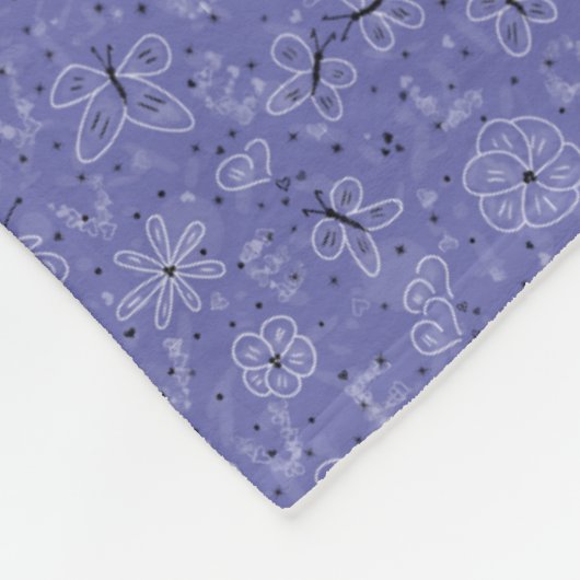 Vlinder LIEFDE - naadloos patroon. Fleece Deken (Hoek)