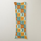 Vlinder liefde patroon | Blauw & Oranje helling Lichaamskussen (Voorkant Verticaal)