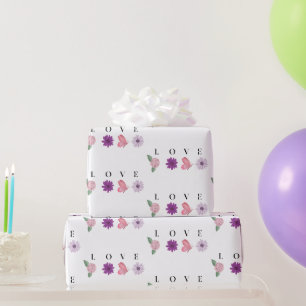 VLINDER LIEFDE, Romantisch Roze Cadeaupapier