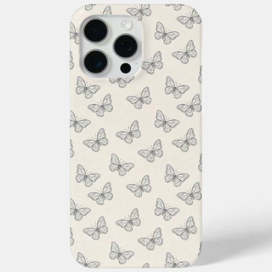 Vlinder Lijn Kunst Patroon Case-Mate iPhone Case (Achterkant)