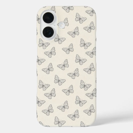 Vlinder Lijn Kunst Patroon Case-Mate iPhone Case (Achterkant)