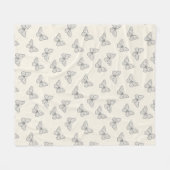 Vlinder Lijn Kunst Patroon Fleece Deken (Voorkant (Horizontaal))