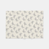 Vlinder Lijn Kunst Patroon Fleece Deken (Voorkant (Horizontaal))