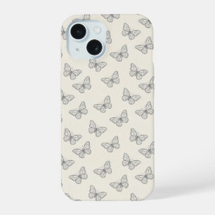 Vlinder Lijn Kunst Patroon iPhone 15 Case
