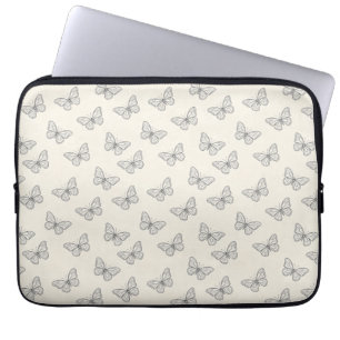 Vlinder Lijn Kunst Patroon Laptop Sleeve