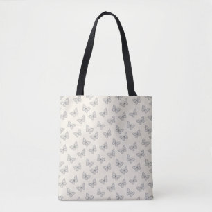 Vlinder Lijn Kunst Patroon Tote Bag