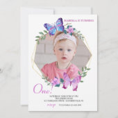 Vlinder Lijst Foto Verjaardag Kaart (Voorkant)