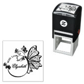 vlinder Lijst "met liefde" 8-9 letternaam Zelfinktende Stempel (In situ)