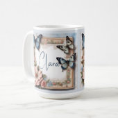  vlinder Lijst monogram Koffiemok (Voorkant links)