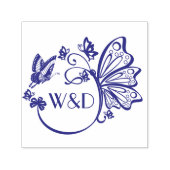 vlinder Lijst paar Initiaal monogram Zelfinktende Stempel (Design)