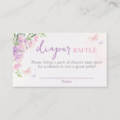 Vlinder lila Roze Luier Raffle Informatiekaartje (Voorkant)