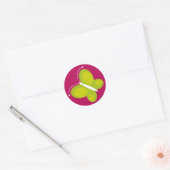 Vlinder [limoen+ paarse] ronde sticker (Envelop)