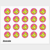 Vlinder [limoen + roze] ronde sticker (Vel)