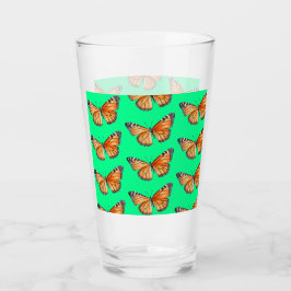 Vlinder limoengroen glas