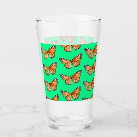 Vlinder limoengroen glas (Voorkant)
