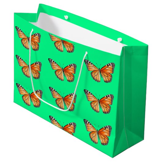 Vlinder limoengroen groot cadeauzakje (Voorkant Gekanteld)