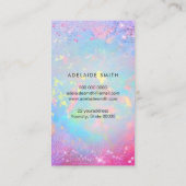 vlinder logo faux chunky glitter visitekaartje (Achterkant)