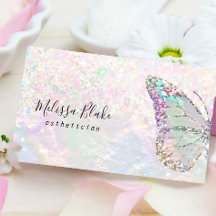 vlinder logo faux pastel glitter visitekaartje