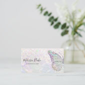 vlinder logo faux pastel glitter visitekaartje (Staand voorkant)