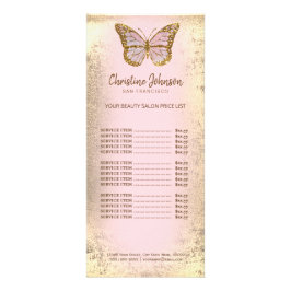 vlinder logo op bladbladzijden voor onbewerkt goud reclamekaart