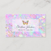 vlinder logo op FAUX glitter pastel Visitekaartje (Voorkant)