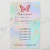 vlinder logo op faux iridescent effect flyer (Voorkant)