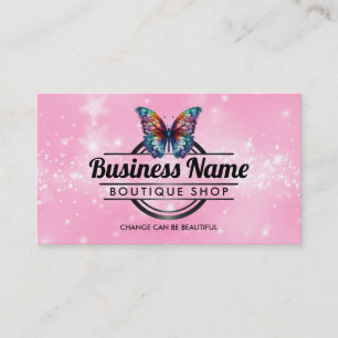vlinder Logo roze visitekaartjes