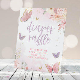Vlinder Luier Raffle Pedestal Sign Baby shower Reclamebord Met Voetstuk